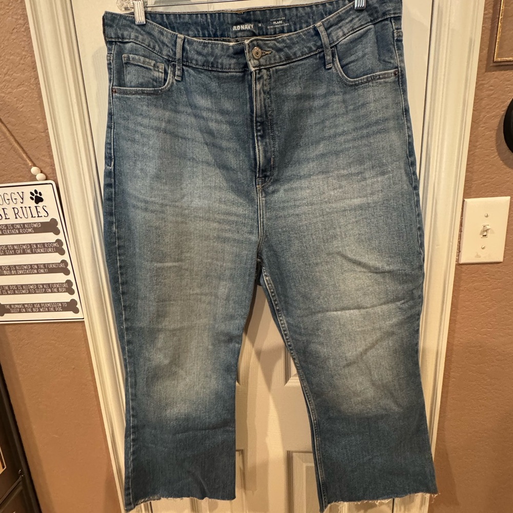 Old Navy Light Blue Cropped Flare Jeans